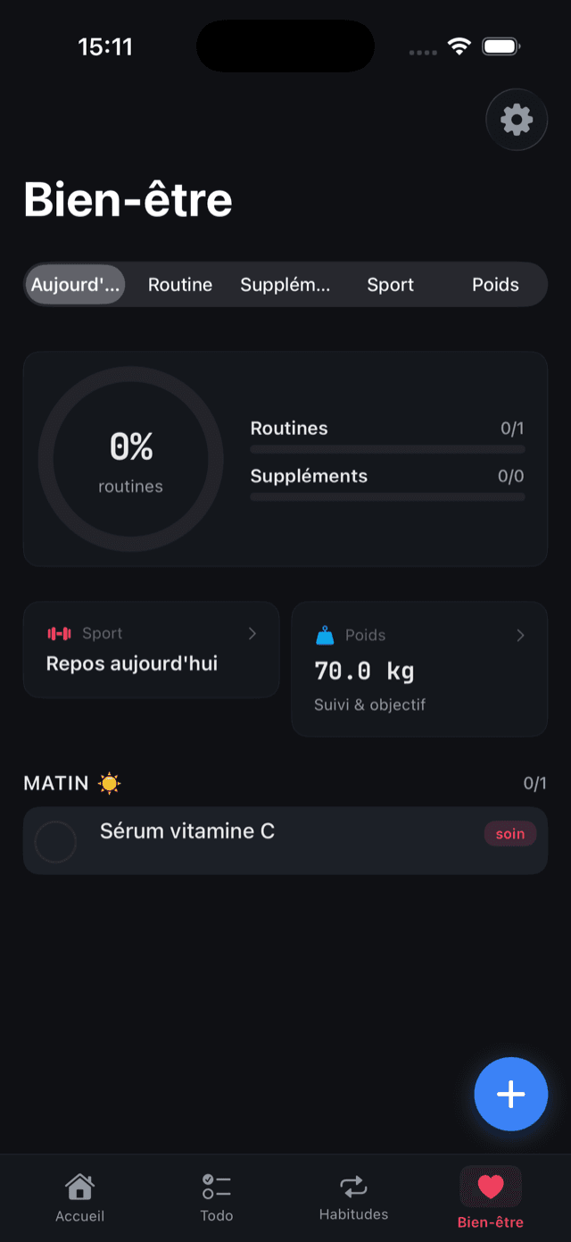 Routines quotidiennes dans l’app iPhone ABC